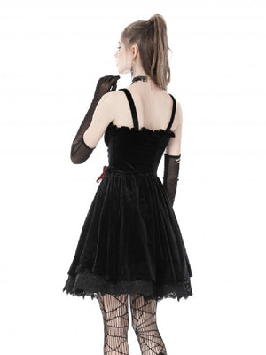 
            
                Load image into Gallery viewer, DARK IN LOVE BELL BLOODY LACE UP DRESS DW760
            
        