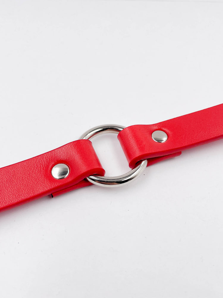 
            
                Load image into Gallery viewer, FUNK PLUS VEGAN SIMPLE O RING RED CHOKER
            
        