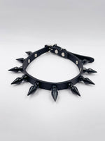 FUNK PLUS BLACK MIDI SPIKE CHOKER 324