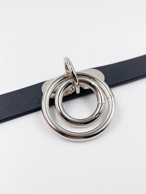 
            
                Load image into Gallery viewer, FUNK PLUS BLACK DOUBLE O RING CHOKER VEGAN FC264
            
        