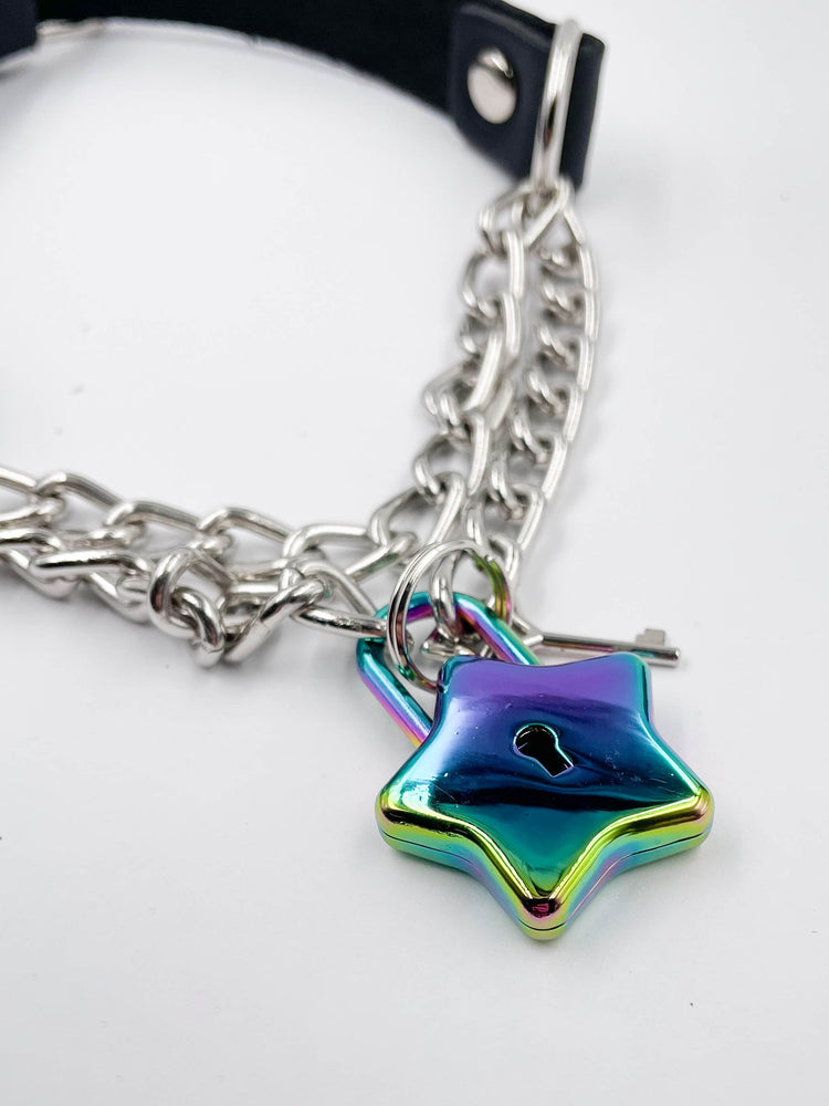 FUNK PLUS RAINBOW STAR CHAIN CHOKER