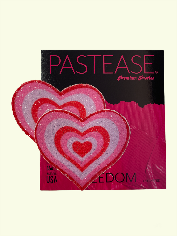 PASTEASE GLITTER PINK RED HEART