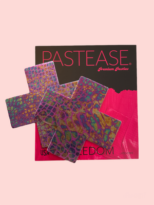 
            
                Load image into Gallery viewer, PASTEASE PURPLE SNAKE CROSS
            
        