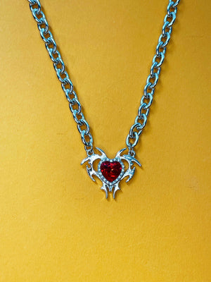 TRIBAL RHINESTONE HEART NECKLACE
