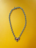 TRIBAL RHINESTONE HEART NECKLACE