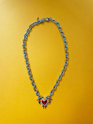 TRIBAL RHINESTONE HEART NECKLACE