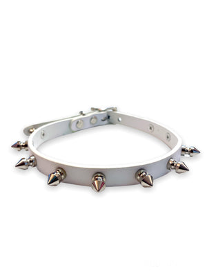 FUNK PLUS WHITE SPIKE CHOKER VEGAN CK135