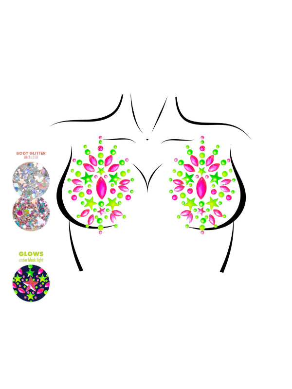 LEG AVENUE RIOT NEON NIPPLE JEWELS STICKER